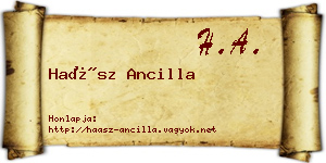 Haász Ancilla névjegykártya